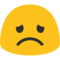 Disappointed Face emoji on Google